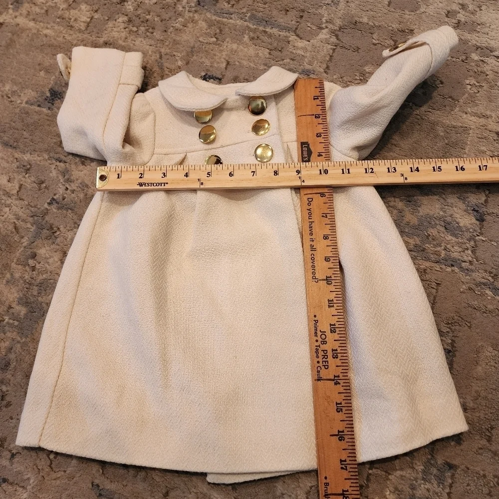 Polly Flinders‎ wool-blend cream coat. Size 12 Months.